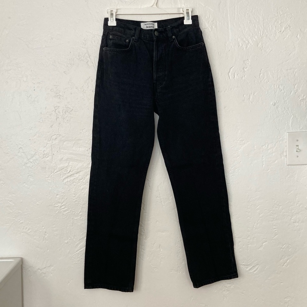 Reformation Straight Black Jeans